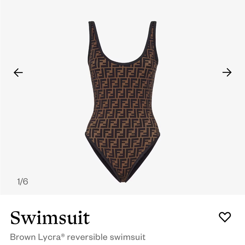 NWT Fendi Lycra reversible swimsuit